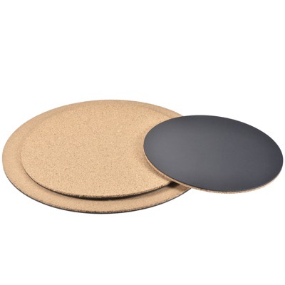 Unique Bargains Home Garden Round Plastic Absorbent Waterproof Cork Plant Pot Mat 8 10 12 Inch 3 in 1 Set
