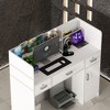 FUFU&GAGA Modern White Reception and Cashier Desk - Stylish Counter with Storage - 3 of 4