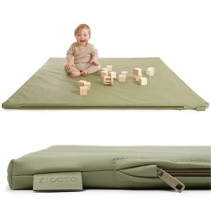 Stylish Padded Baby Play Mat - Extra Thick & Soft Vegan Leather Floor Mat for Safe Play - Beautiful Design Fits Any Playroom for Boys or Girls - 1 of 4