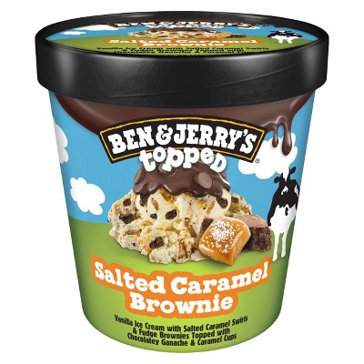 Ben & Jerry's Topped Salted Caramel Brownie Ice Cream - 15.2oz : Target