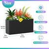 TOAOTBNBO Metal Rectangular Planter, Outdoor Planters Pots with Drainage Holes, Tall Planter for Porch and Patio, Black - 3 of 4