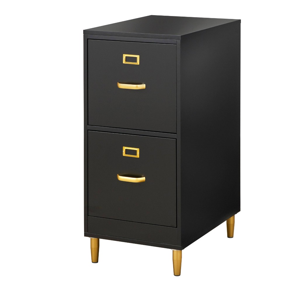 Photos - File Folder / Lever Arch File Dixie 2 Drawer Filing Cabinet Black - Buylateral
