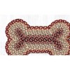 Earth Rugs Medium Dog Bone Mat 13"x22", Burgundy, Gray & Cream Braided Jute, Rustic Pet Rug for Feeding & Resting Areas - 3 of 3