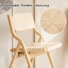 GDFStudio Colette Farmhouse Stackable Foldable Woven Rattan Dining Chairs (Set of 2) - 3 of 4