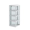 TIRAMISUBEST White Wall Mounted Corner Cabinet with Glass Door & 4-Tier Storage - Space Saving Buffet Cabinet for Bedroom - 3 of 4