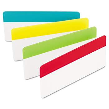 Post-it Tabs File Tabs 3 x 1 1/2 Solid Aqua/Lime/Red/Yellow 24/Pack 686ALYR3IN