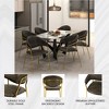 LeisureMod Dining Chair Upholstered Leather Armchair Velvet Accent Ergonomic Padded Seat and Back Durable Stainless Steel Base Bella Series - 2 of 4