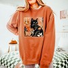 Simply Sage Market Black Cat Fall Leaves Distressed Lightweight Garment Dyed Sweatshirt - 3 of 4