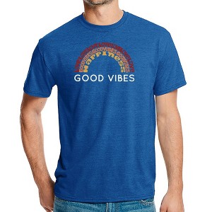 LA Pop Art Men's Premium Blend Word Art T-shirt - Good Vibes - 1 of 4