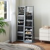 HOMCOM Jewelry Cabinet, 360° Swivel Jewelry Armoire with Full-Length Mirror, Storage Shelves, Interior Small Mirror, for Bedroom Living Room - 2 of 4