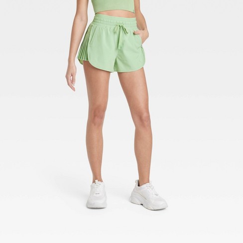 Women's High-Rise Pleated Side Shorts 2.5 - JoyLab™ Green L