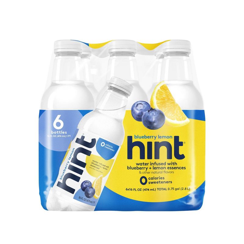 hint Blueberry Lemon Enhanced Water - 6pk/16 fl oz Bottles, 1 of 6