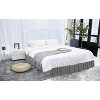 Legacy Decor Queen/King Bed Skirt Dust Ruffle with Pom-Pom Fringe 100% Brushed Microfiber with 14" Drop Grey Color - 3 of 3