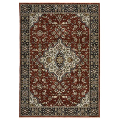 Oriental Weavers Aberdeen 4151R Red/ Blue Indoor Area Rug - 6'7" x 9'6"