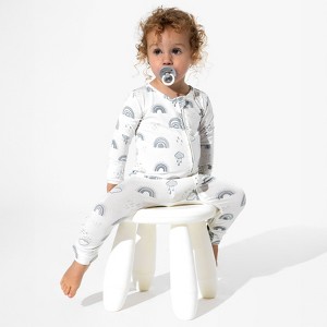 Bellabu Bear Baby Grey Rainbows Bamboo Convertible Footie - 1 of 4
