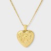14K Gold Dipped Heart Charm Initial Necklace - A New Day™ Gold - 2 of 4