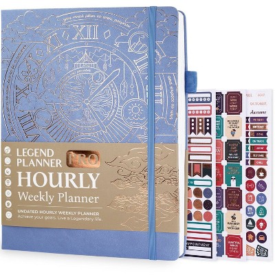 Undated PRO Schedule Planner Weekly/Monthly 8.5"x11" Periwinkle - Legend Planner: Ribbon Marker, Adult & Teen Use