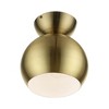 Livex Lighting Stockton 1 - Light Semi-Flush Mount in  Antique Brass - 2 of 4