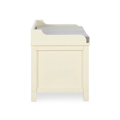 Lakeville 48" White Solid Wood Storage Bench with Cushion