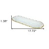 HomeRoots 18" Clear and Gold Oval Crystal Serving Tray - 3 of 4