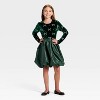 Girls' Audrey Camille Long Sleeve Taffeta Bow Bubble Dress - 3 of 3