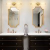 POWLIG 20.3-in 2-Light Gold Modern Dimmable Wall Sconce with Threaded Glass Shade - 3 of 4
