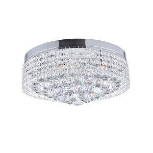 CWI Lighting Cascade 8 Light Drum Shade Flush Mount With Chrome Finish - 1 of 4