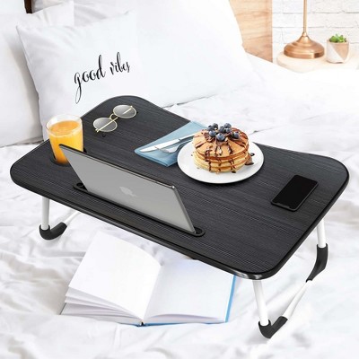 Nestl Large Black Foldable Laptop Desk with Cup Holder