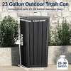 SEVOBAL 23 Gallon Outdoor Trash Can Garbage Can with Lid Waterproof Resin Garbage Patio Waste Bin Garden Backyard Deck, Black, 15.16"*15.55"*30.71" - 3 of 4