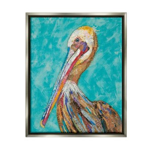 Stupell Industries Bold Pelican Bird with Pattern Framed Canvas - 1 of 3