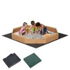 Outdoor sandpit with a canopy, made of wood and octagonal in shape, suitable for children, with four benches for multiple children to play outdoors. - 2 of 4
