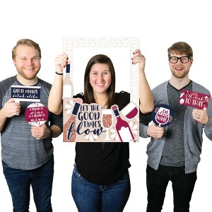Big Dot of Happiness But First, Wine - Wine Tasting Party Selfie Photo Booth Picture Frame and Props - Printed on Sturdy Material - 1 of 4
