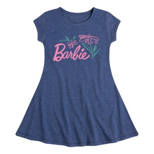 Girls' - Barbie - Easter Fit & Flair Cap Sleeve Dress - 1 of 2