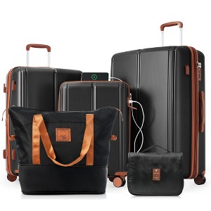 3 PCS/4 PCS/5 PCS Expandable Luggage Set(20+24+28), PP Lightweight Suitcase with Spinner Wheels and TSA Lock-ModernLuxe - 1 of 4