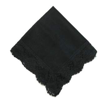 CTM Women's Twilight Beauty Black Lace Handkerchief