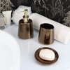 Evideco French Home Goods Bronze Crackled Texture Porcelain Soap Dish Cup - 4 of 4