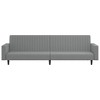 vidaXL Sofa Bed Light grey Velvet (100% polyester), wood, plastic Large - 4 of 4