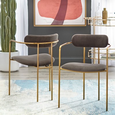 Set of 2 Healey Retro Velvet Dining Armchairs - Buylateral