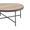 32" Round Coffee Table with Weathered Top and Dark Metal Crossbar Base, Ideal for Living Room - 4 of 4
