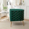 SEYNAR Mid-Century Modern Velvet Accent Chair, Gold Finish Barrel Chair for Living Room - 3 of 4
