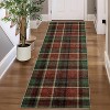 Washable Non-Slip Runner Rug - Plaid Hallway, Kitchen, Entryway Mat - Stain Resistant Farmhouse Carpet - 2 of 4