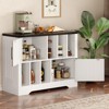 GustoWave Farmhouse Wood Storage Cabinet, Modern Vinyl Record Storage, Mid-Century Turntable Stand, 39'' Sideboard Cabinet - 2 of 4