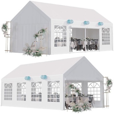 Outdoor Tent Event Shelter with Carry Bags & Removable Sidewalls, Outdoor Canopy Galvanized Steel Carport, for Event Birthday Party