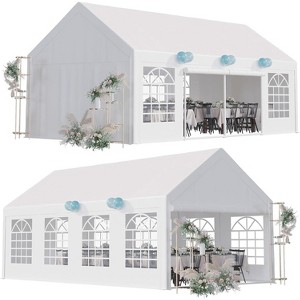 Outdoor Tent Event Shelter with Carry Bags & Removable Sidewalls, Outdoor Canopy Galvanized Steel Carport, for Event Birthday Party - 1 of 4