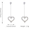 Boho Crystal Heart Drop Earrings – Silver-Tone Zircon Dangle Jewelry for Women - 4 of 4
