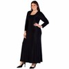 24seven Comfort Apparel Plus Size Long Sleeve Scoop Neck Shimmery Fabric Maxi Dress - 2 of 3