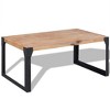 vidaXL Solid Acacia Wood Coffee Table with Steel Legs - Stylish Industrial Look, Durable Living Room Furniture, Easy Assembly, Brown and Black - 2 of 4
