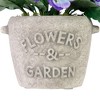 Northlight Pansy Artificial Floral Arrangement in "Flowers & Garden" Pot - 6" - Purple and Blue - 4 of 4