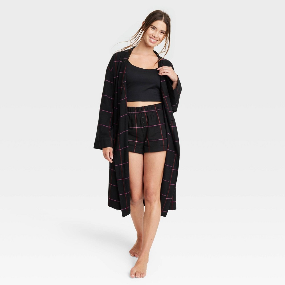 Women's Flannel Robe - Stars Above™ Black M/L ( Case of 12)