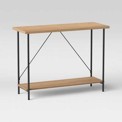 Wood and Metal Writing Desk with Storage Natural - Room Essentials™